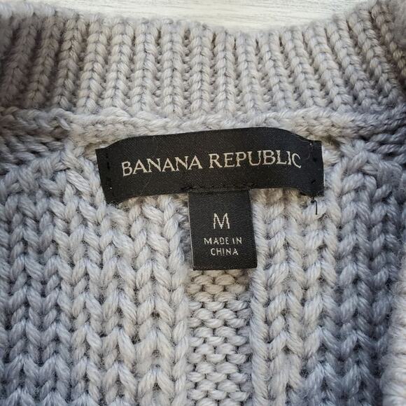 Banana Republic Wool Blend Knit Pullover Sweater Size M Womens Rib Stitch - Picture 3 of 7